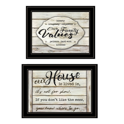Set Of Two Family Values 2 Black Framed Print Wall Art HomeRoots