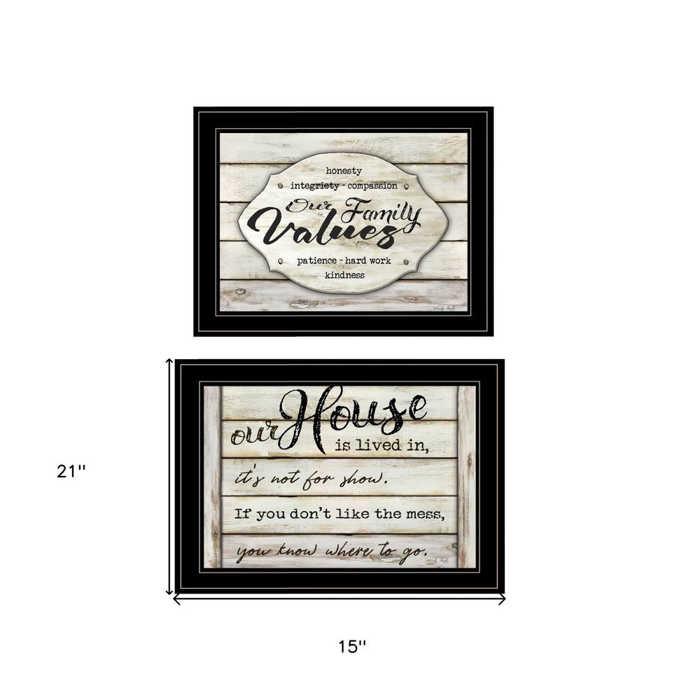 Set Of Two Family Values 2 Black Framed Print Wall Art HomeRoots
