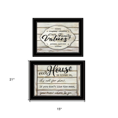Set Of Two Family Values 2 Black Framed Print Wall Art HomeRoots