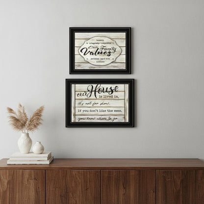 Set Of Two Family Values 2 Black Framed Print Wall Art HomeRoots