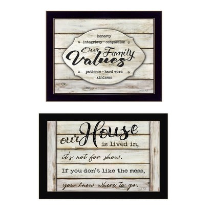 Set Of Two Family Values 3 Black Framed Print Wall Art HomeRoots