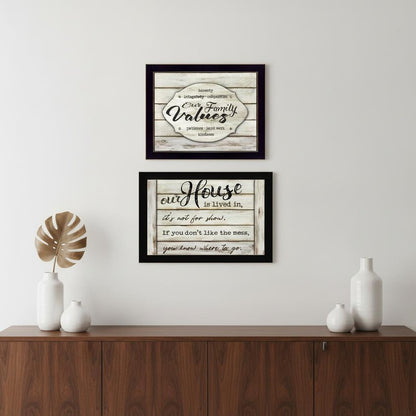 Set Of Two Family Values 3 Black Framed Print Wall Art HomeRoots