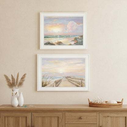 Set Of Two Sunrise Sunset 2 White Framed Print Wall Art HomeRoots