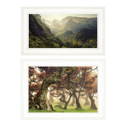 Set Of Two The Land of Hobbits 1 White Framed Print Wall Art HomeRoots