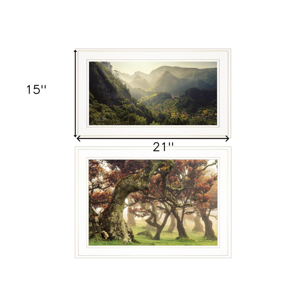 Set Of Two The Land of Hobbits 1 White Framed Print Wall Art HomeRoots