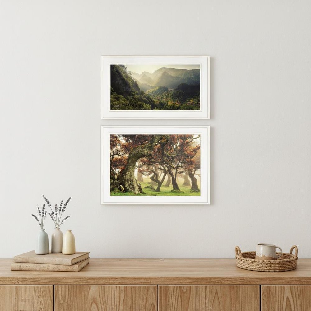 Set Of Two The Land of Hobbits 1 White Framed Print Wall Art — view 4