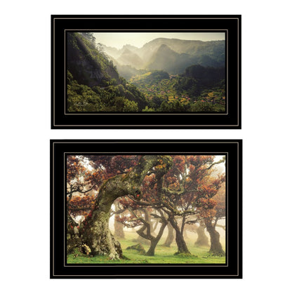 Set Of Two The Land of Hobbits 2 Black Framed Print Wall Art HomeRoots