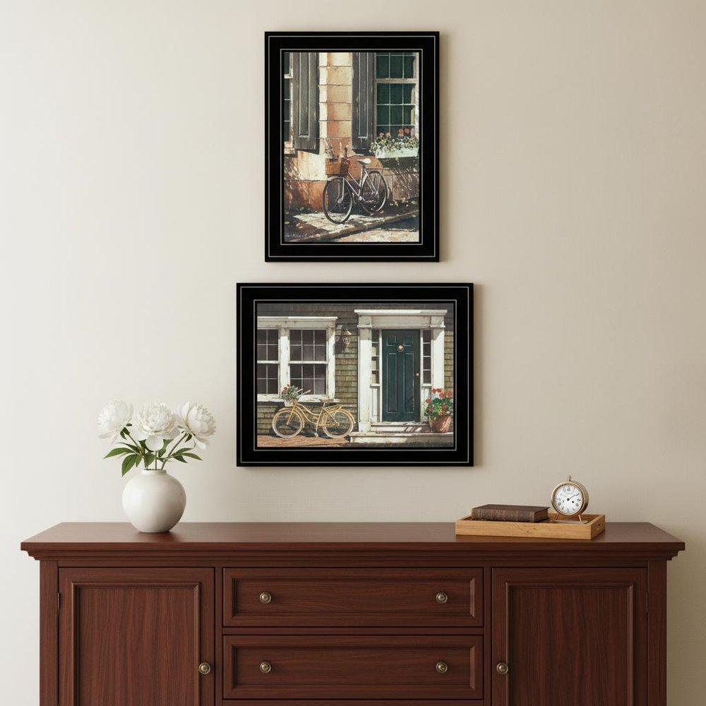 Set Of Two A Picnic Getaway 2 Black Framed Print Wall Art — view 6