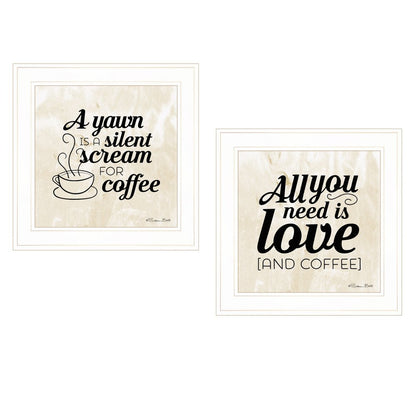 Set Of Two All You Need is Coffee 1 White Framed Print Wall Art HomeRoots
