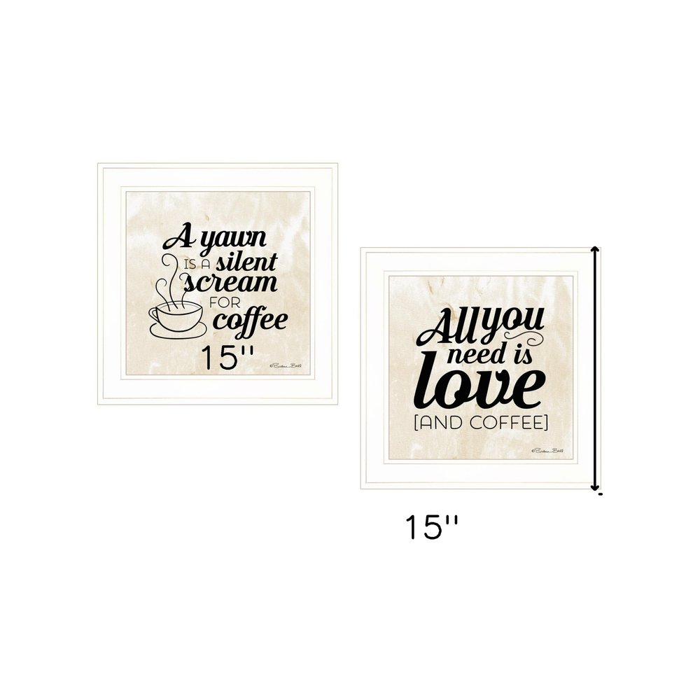 Set Of Two All You Need is Coffee 1 White Framed Print Wall Art — view 3
