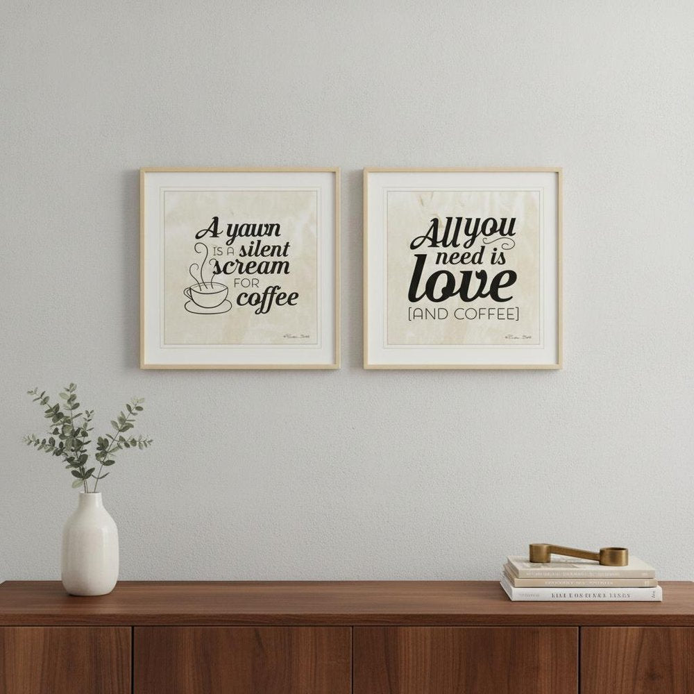 Set Of Two All You Need is Coffee 1 White Framed Print Wall Art — view 4