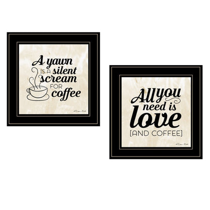 Set Of Two All You Need is Coffee 2 Black Framed Print Wall Art HomeRoots