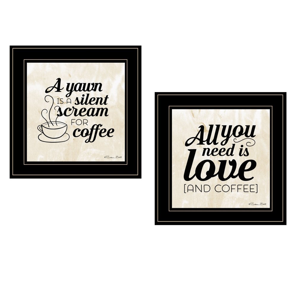 Set Of Two All You Need is Coffee 2 Black Framed Print Wall Art — view 2
