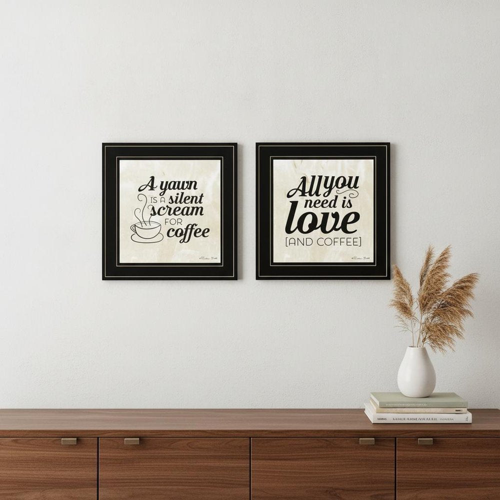 Set Of Two All You Need is Coffee 2 Black Framed Print Wall Art — view 5