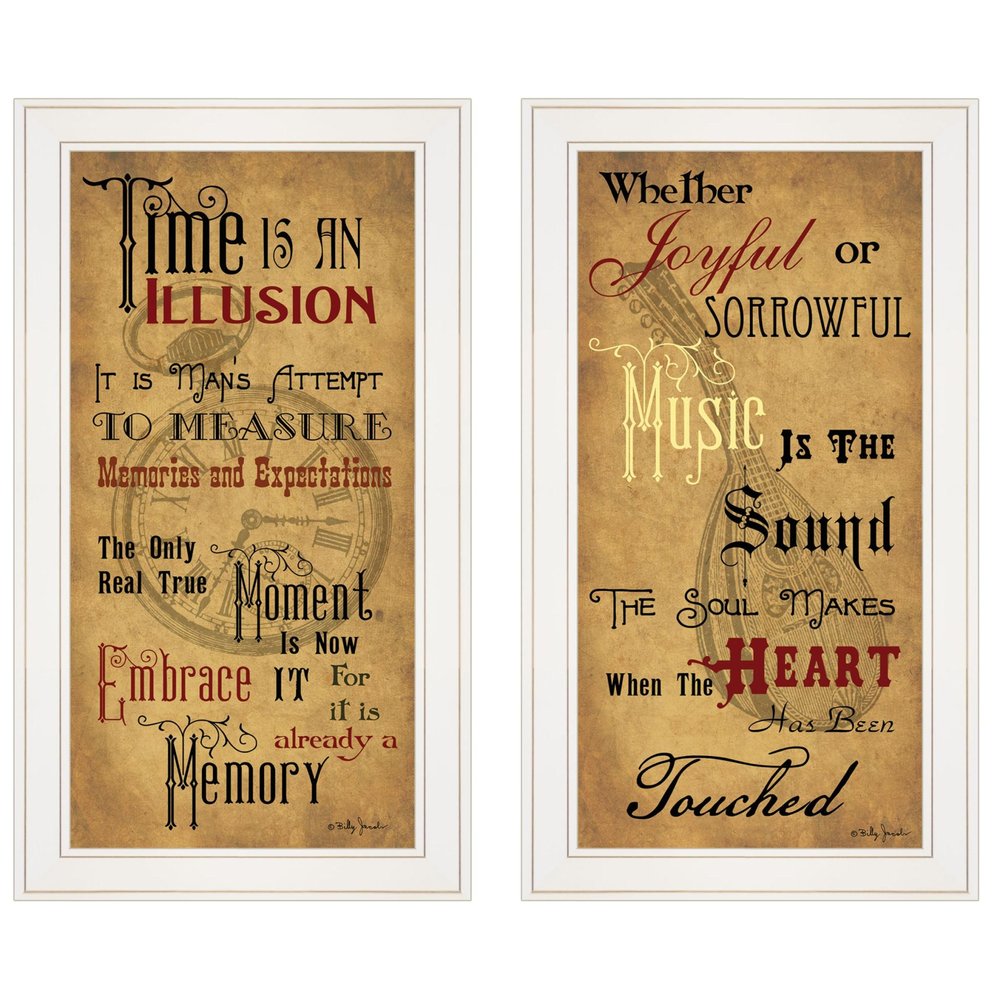 Set Of Two Joyful 1 White Framed Print Wall Art HomeRoots