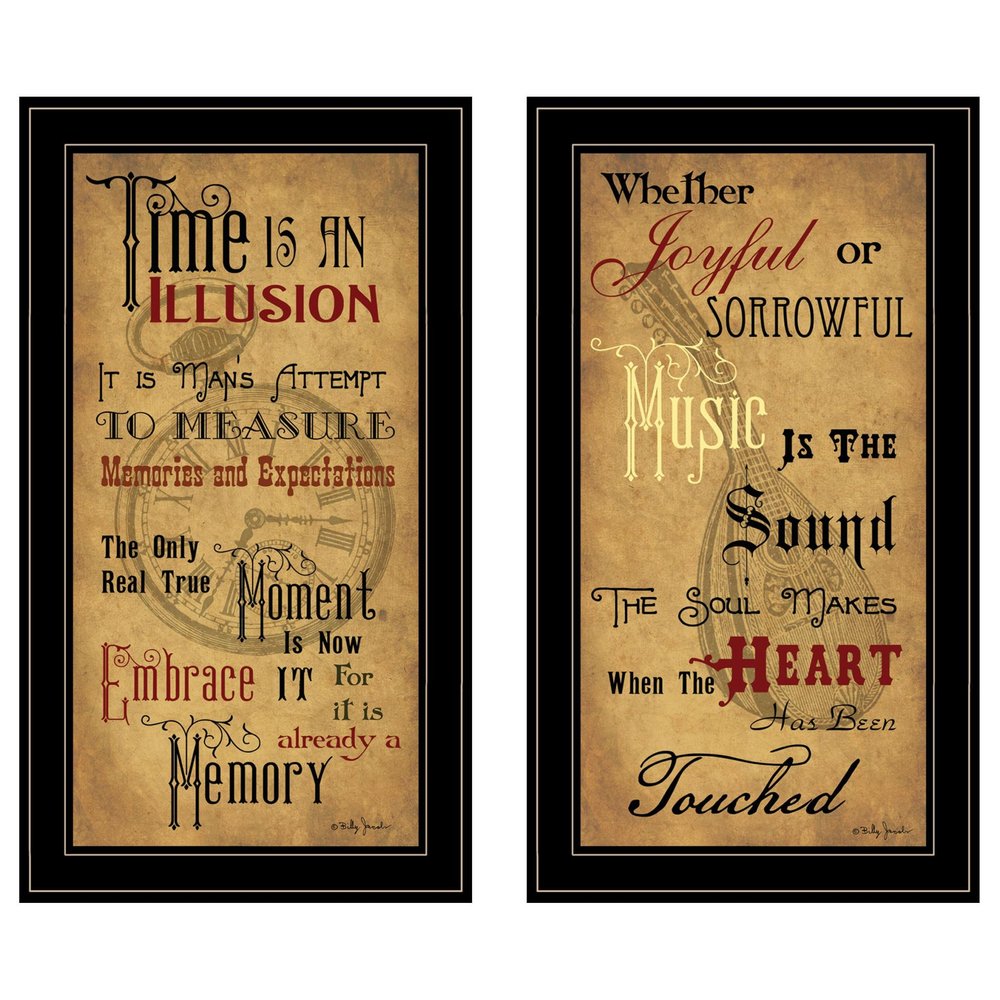 Set Of Two Joyful 2 Black Framed Print Wall Art — view 1