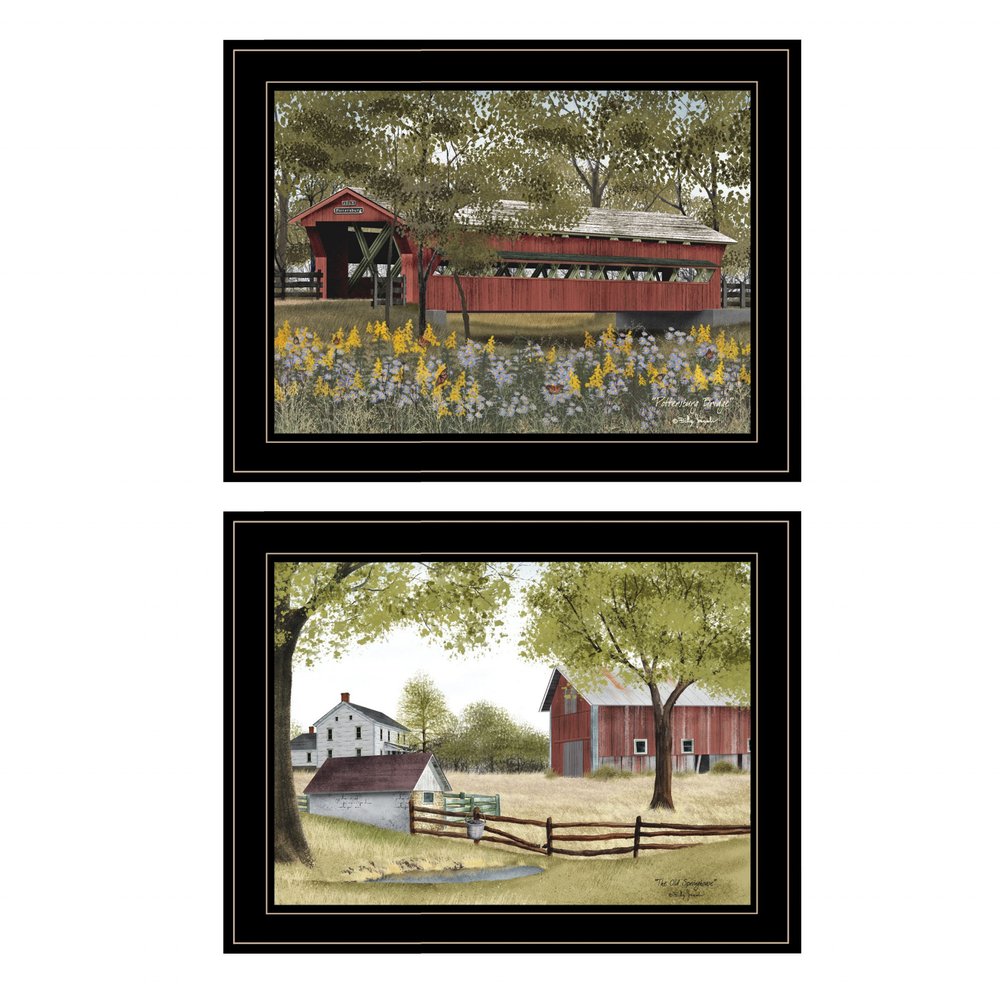 Set Of Two The Spring House 2 Black Framed Print Wall Art — view 1
