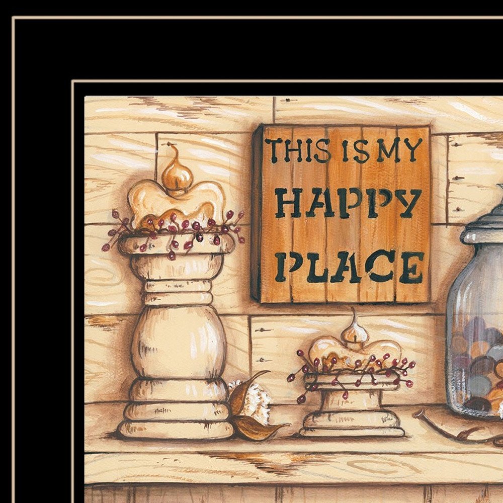 Set Of Two My Happy Place 2 Black Framed Print Wall Art — view 3