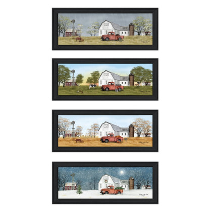 Set Of Four Billy Jacobs Four Seasons Collection V Black Frame 1 Black Framed Print Wall Art HomeRoots