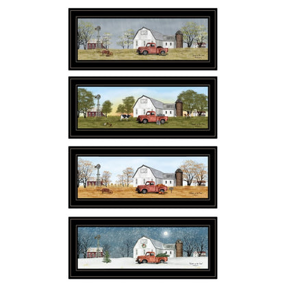 Set Of Four Billy Jacobs Four Seasons Collection V Black Frame 2 Black Framed Print Wall Art HomeRoots