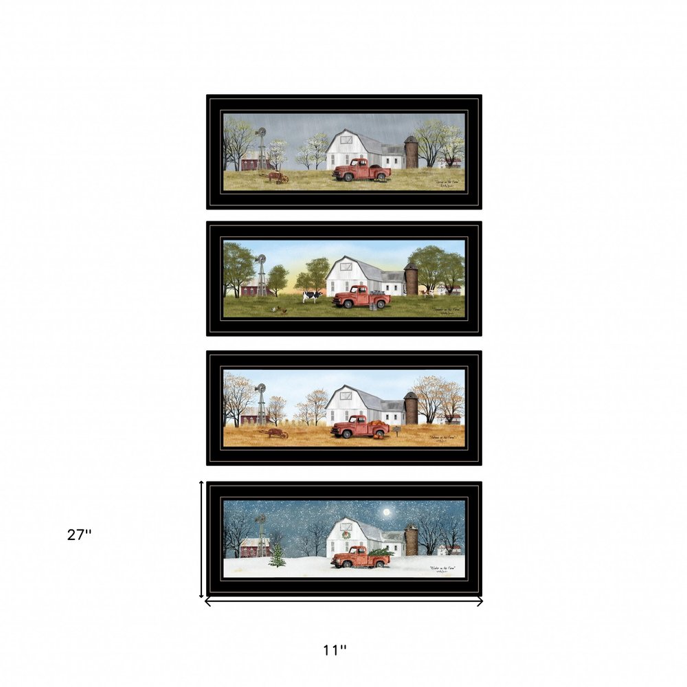 Set Of Four Billy Jacobs Four Seasons Collection V Black Frame 2 Black Framed Print Wall Art HomeRoots