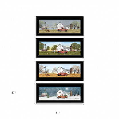 Set Of Four Billy Jacobs Four Seasons Collection V Black Frame 2 Black Framed Print Wall Art HomeRoots
