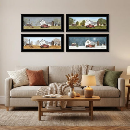 Set Of Four Billy Jacobs Four Seasons Collection V Black Frame 2 Black Framed Print Wall Art HomeRoots
