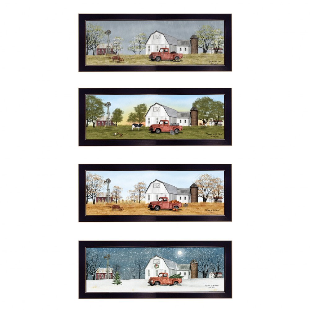 Set Of Four Billy Jacobs Four Seasons Collection V Black Frame 3 Black Framed Print Wall Art HomeRoots