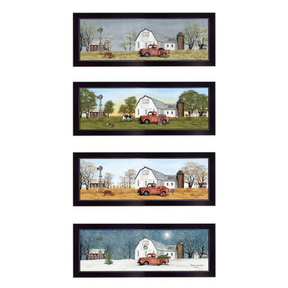 Set Of Four Billy Jacobs Four Seasons Collection V Black Frame 3 Black Framed Print Wall Art HomeRoots