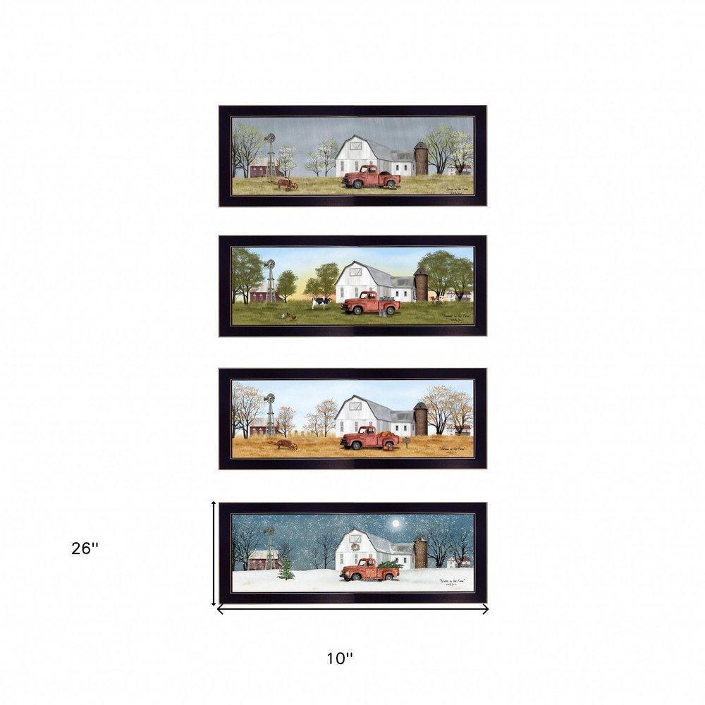 Set Of Four Billy Jacobs Four Seasons Collection V Black Frame 3 Black Framed Print Wall Art HomeRoots