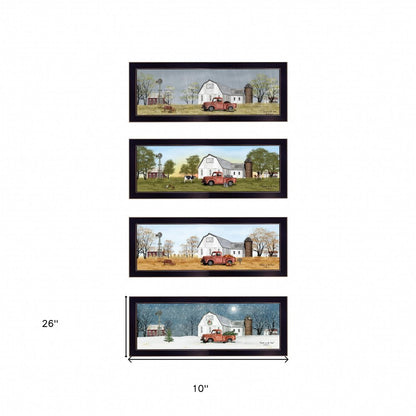 Set Of Four Billy Jacobs Four Seasons Collection V Black Frame 3 Black Framed Print Wall Art HomeRoots
