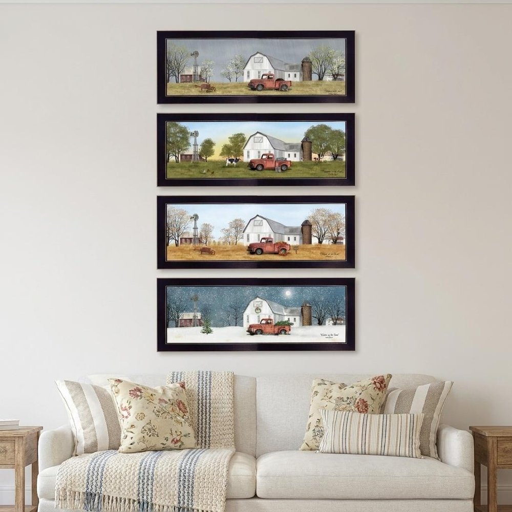 Set Of Four Billy Jacobs Four Seasons Collection V Black Frame 3 Black Framed Print Wall Art HomeRoots