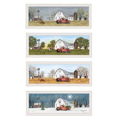Set Of Four Billy Jacobs Four Seasons Collection VII 1 White Framed Print Wall Art HomeRoots