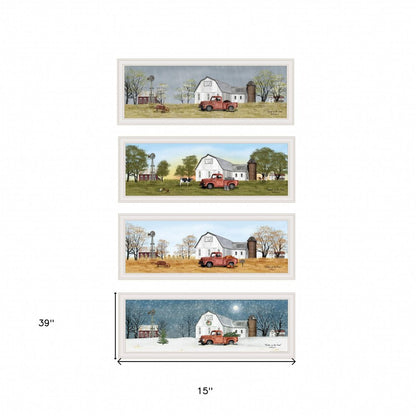 Set Of Four Billy Jacobs Four Seasons Collection VII 1 White Framed Print Wall Art HomeRoots