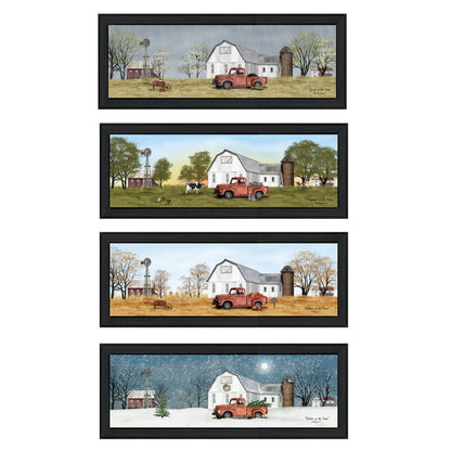 Set Of Four Billy Jacobs Four Seasons Collection VII 2 Black Framed Print Wall Art HomeRoots
