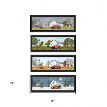 Set Of Four Billy Jacobs Four Seasons Collection VII 2 Black Framed Print Wall Art HomeRoots