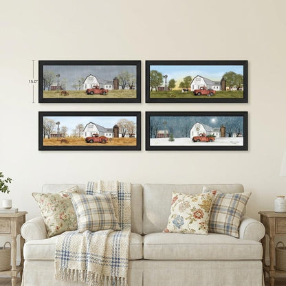 Set Of Four Billy Jacobs Four Seasons Collection VII 2 Black Framed Print Wall Art HomeRoots