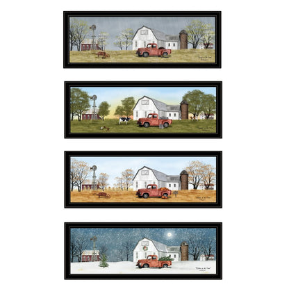 Set Of Four Billy Jacobs Four Seasons Collection VII 3 Black Framed Print Wall Art HomeRoots