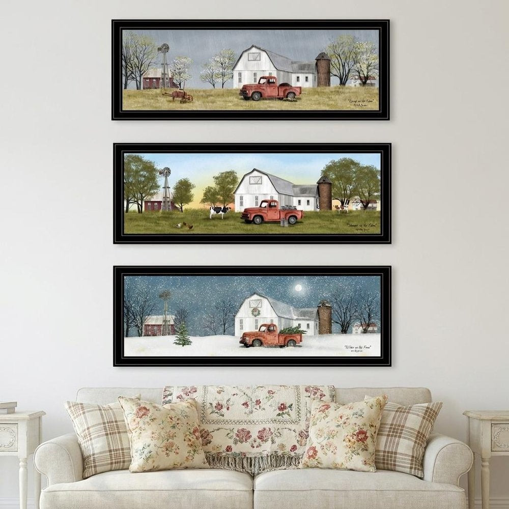 Set Of Four Billy Jacobs Four Seasons Collection VII 3 Black Framed Print Wall Art — view 8