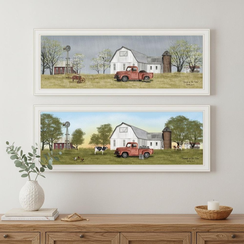 Set Of Two Billy Jacobs Summer or Spring Seasonal White Frame White Framed Print Wall Art — view 7