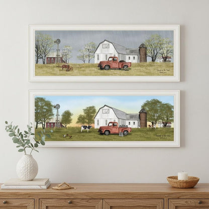 Set Of Two Billy Jacobs Summer or Spring Seasonal White Frame White Framed Print Wall Art HomeRoots