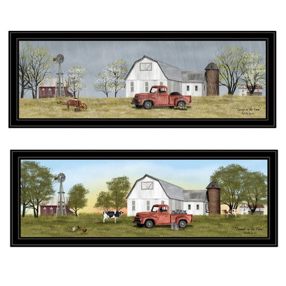Set Of Two Billy Jacobs Summer or Spring Seasonal Black Frame Black Framed Print Wall Art HomeRoots