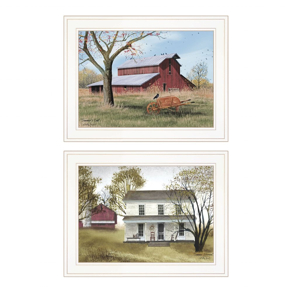 Set Of Two Summers End 1 White Framed Print Wall Art — view 1