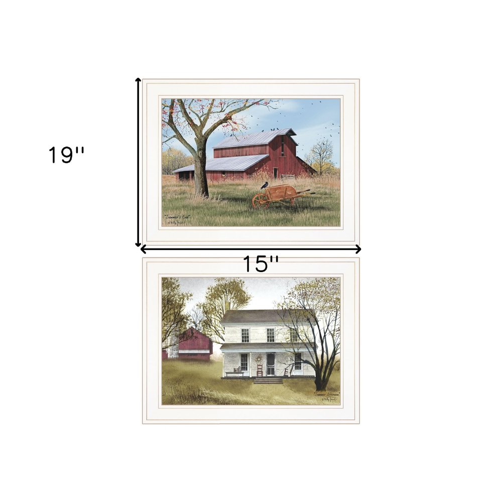 Set Of Two Summers End 1 White Framed Print Wall Art — view 3