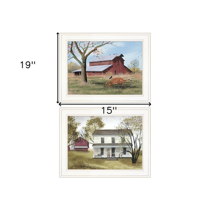 Set Of Two Summers End 1 White Framed Print Wall Art HomeRoots