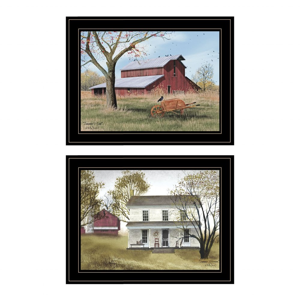 Set Of Two Summers End 2 Black Framed Print Wall Art — view 1