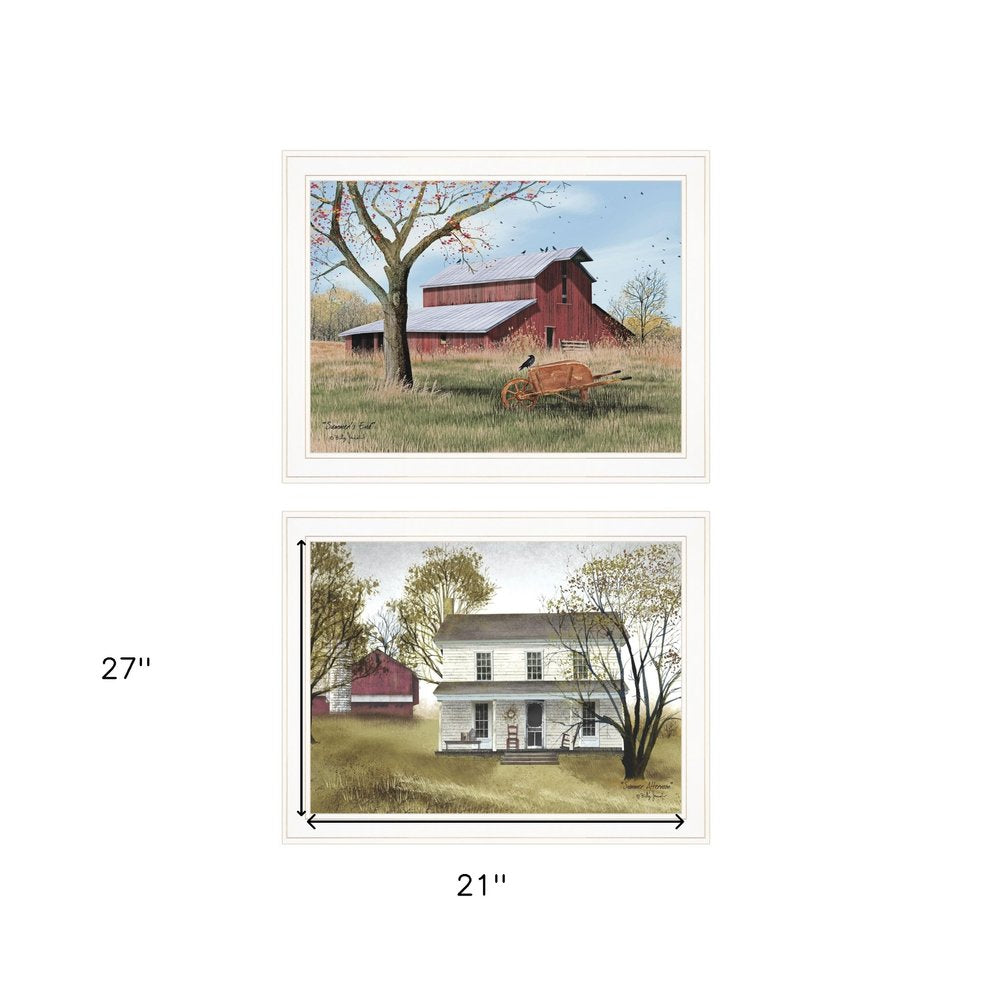 Set Of Two End of Summer 1 White Framed Print Wall Art HomeRoots