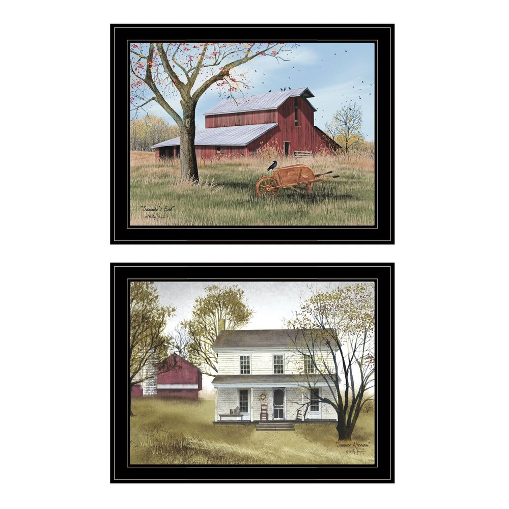 Set Of Two End of Summer 2 Black Framed Print Wall Art — view 1