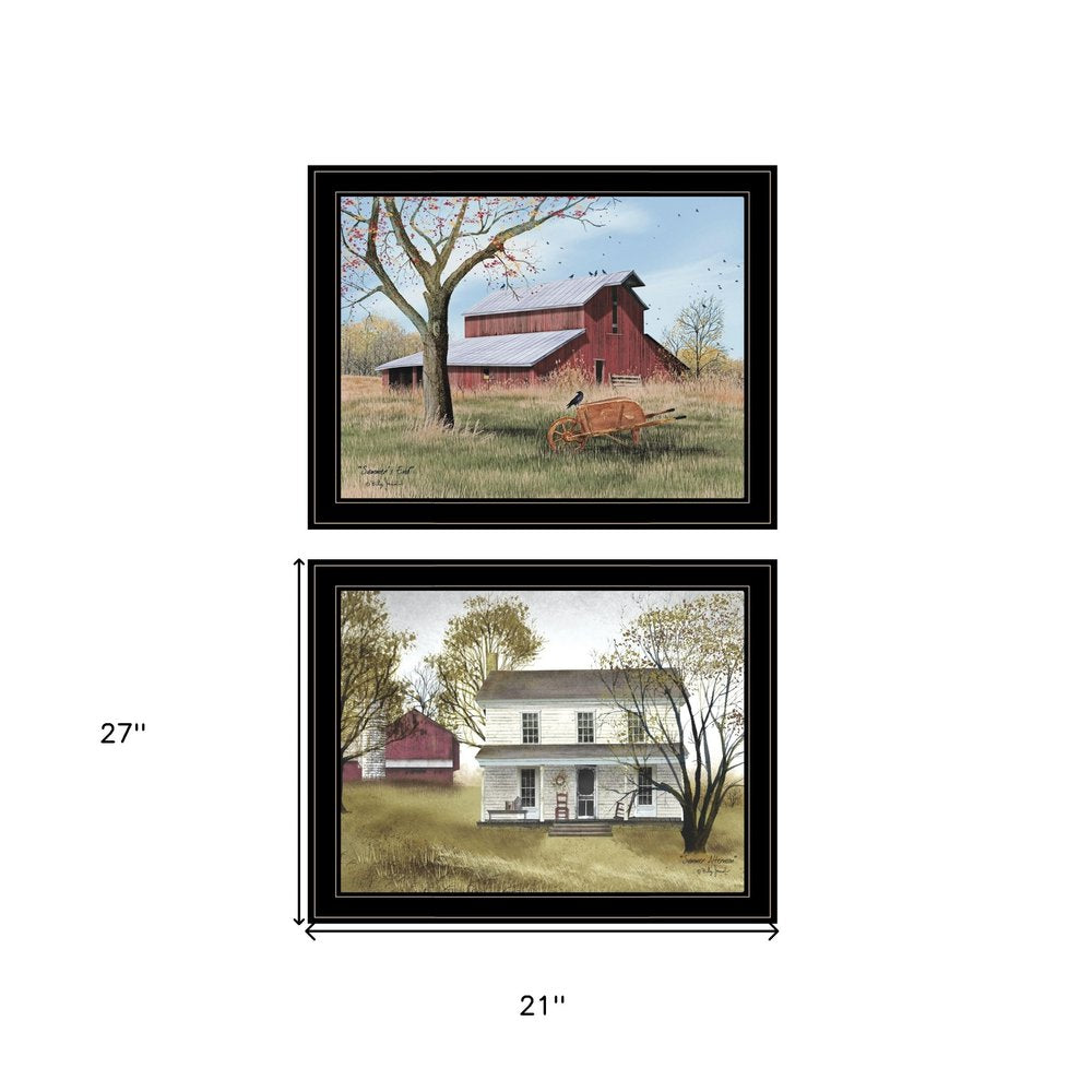Set Of Two End of Summer 2 Black Framed Print Wall Art — view 3