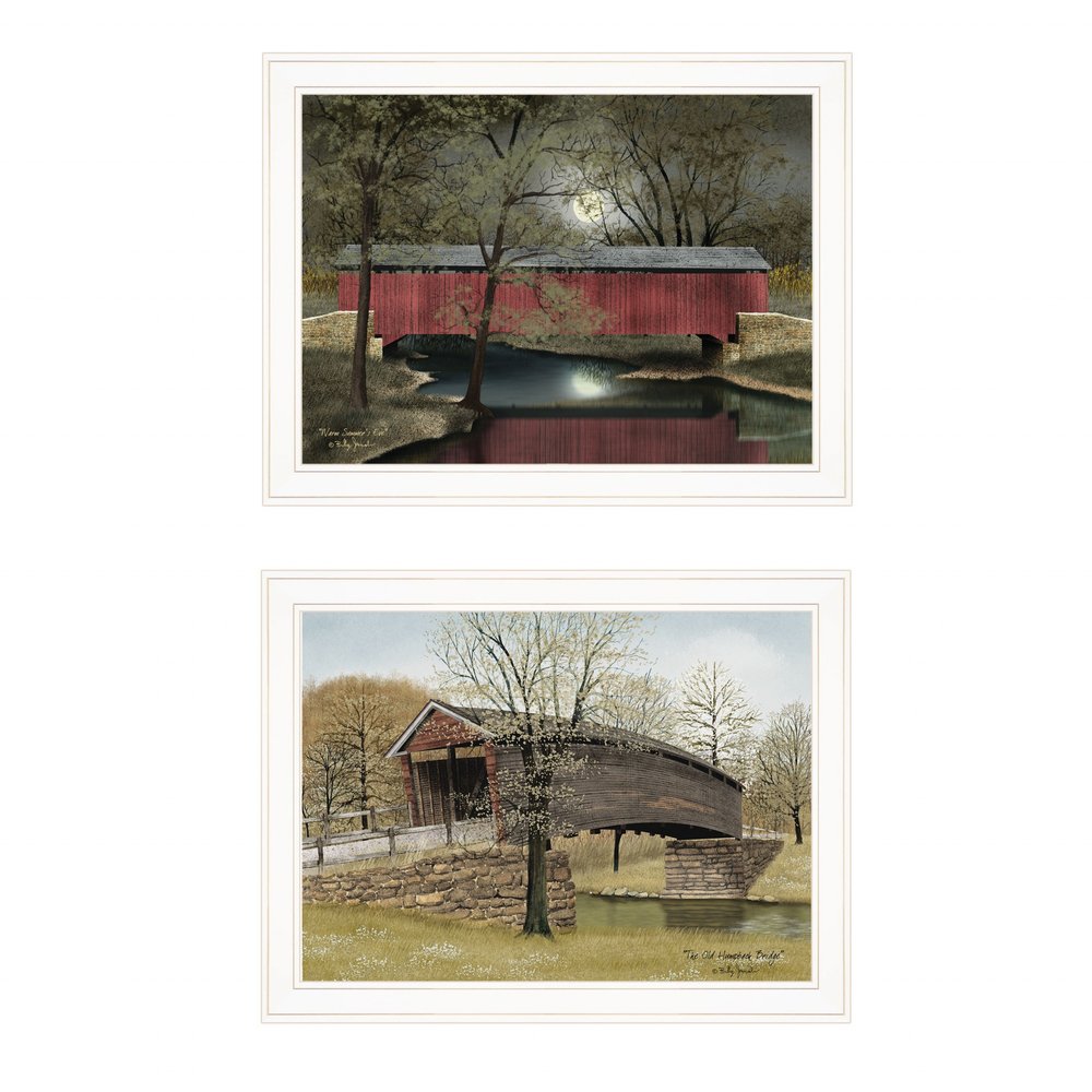 Set Of Two Bridge Collection I 1 White Framed Print Wall Art HomeRoots